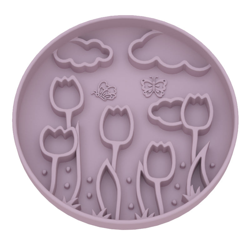 Tulip Silicone Slow Feeder Bowl with Suction Cup
