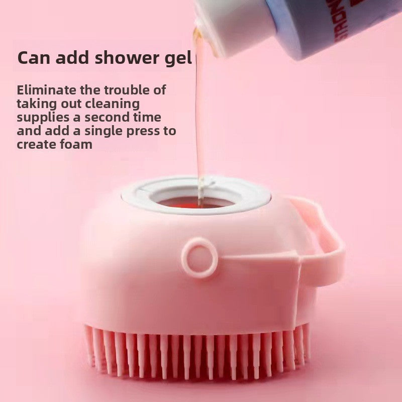 Silicone Pet Bath Massage Brush & Grooming Scrubber