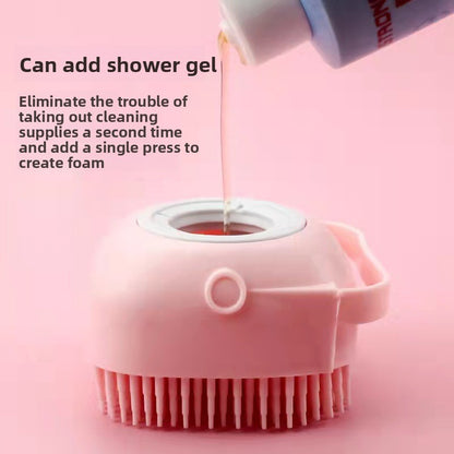 Silicone Pet Bath Massage Brush & Grooming Scrubber