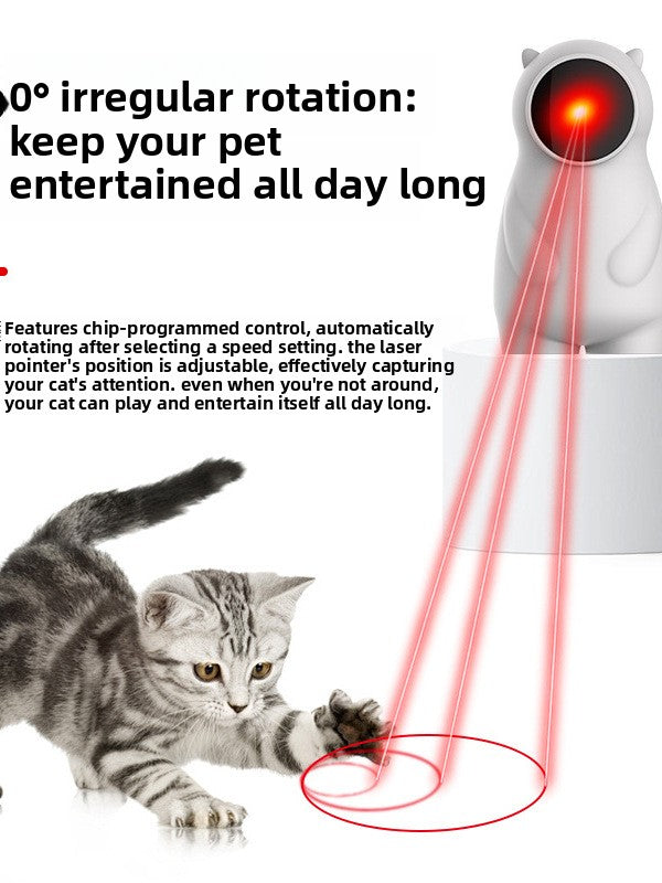 Automatic Rotating Cat Laser Toy – USB Rechargeable & Auto/Manual Modes