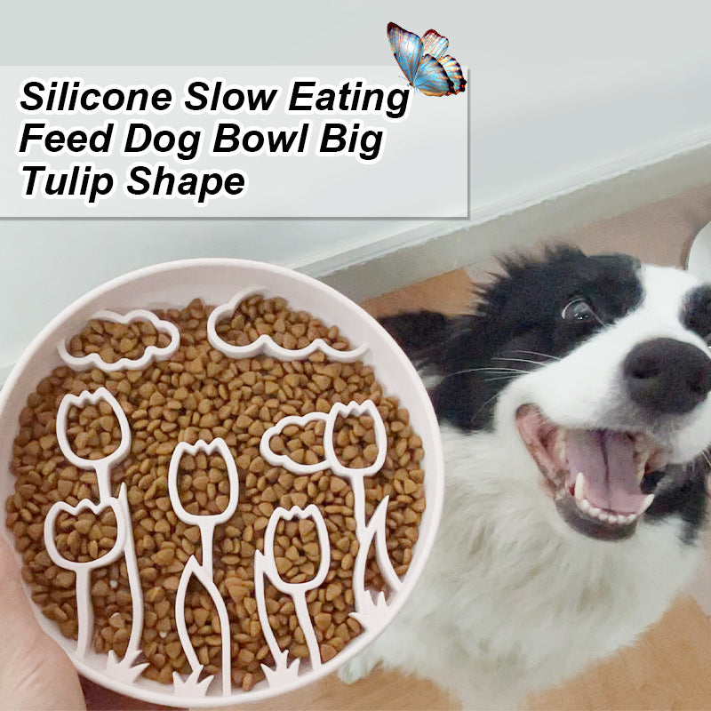 Tulip Silicone Slow Feeder Bowl with Suction Cup