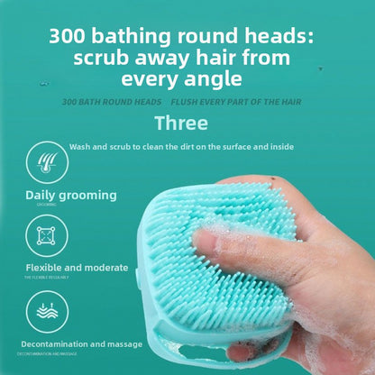 Silicone Pet Bath Massage Brush & Grooming Scrubber