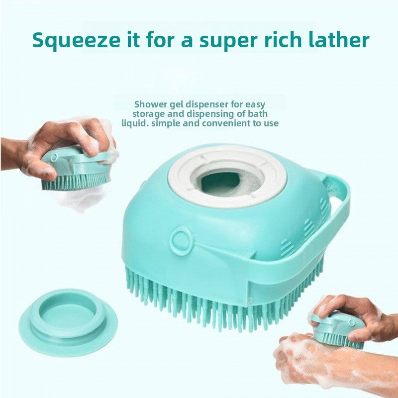 Silicone Pet Bath Massage Brush & Grooming Scrubber