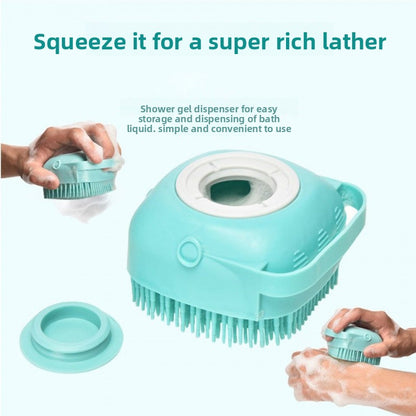 Silicone Pet Bath Massage Brush & Grooming Scrubber